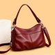 Practical large capacity soft leather shoulder crossbody bag