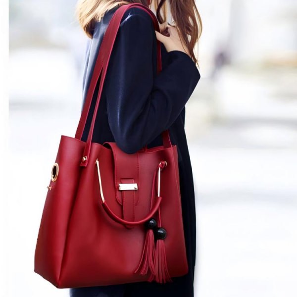 Fashion Bead Tassel Mother Bag Three Piece Set